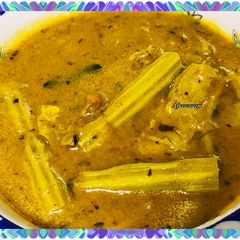 A picture of Drumsticks besan kadi.