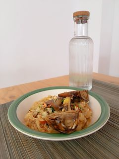 Una foto de Arroz meloso con alcachofas