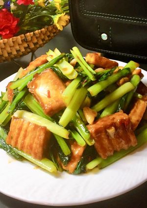 Hình của món Đậu hủ xào cải ngọt sốt tương..