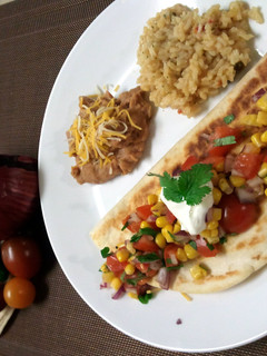 A picture of Chicken Quesadillas with Corn Salsa.