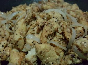 Una foto de Fajitas de pollo a la pimienta (fritas)