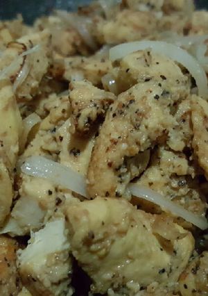 Una foto de Fajitas de pollo a la pimienta (fritas)