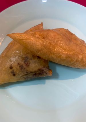 Una foto de Triángulos de Plátano y Chocolate