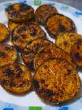 Brinjal disk or baigan bhaja