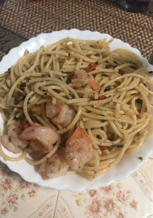 蒜香松露蝦炒意粉 的食譜成品照片