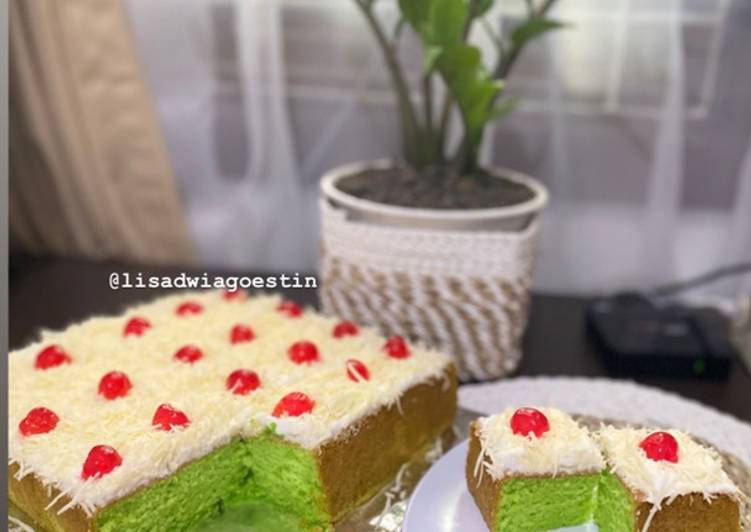 Bolu pandan topping keju