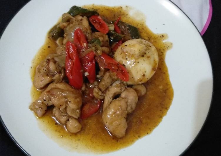 Ayam lada hitam ala anak kost