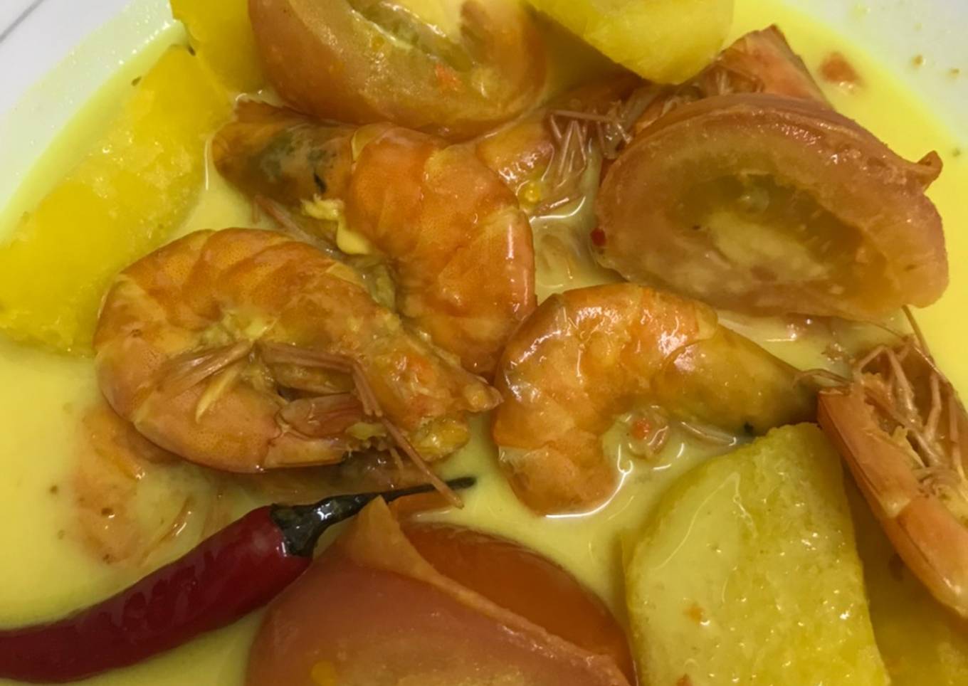 Resepi Udang Masak Lemak Cili Api Simple dan Menjilat Jari yang Enak
