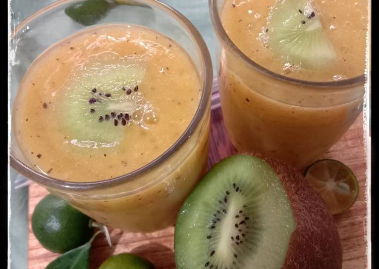 Bagaimana Menyiapkan Mango Kiwi Orange Mix Juice, Bikin Ngiler