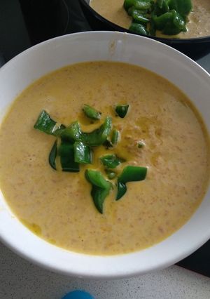 Una foto de Crema de zanahoria con berenjena y mascarpone en Monsieur cuisine
