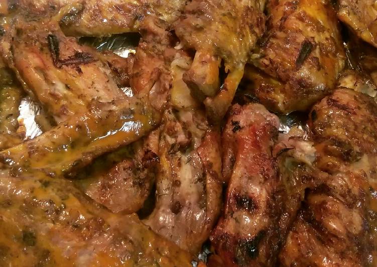 Braised Grilled Turkey Wings