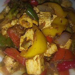 A picture of Brocap (broccoli +capsicum +panner)my own recipe.