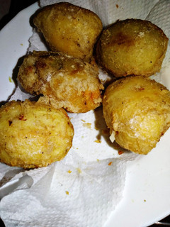 A picture of Deep fried jacket potatoes.