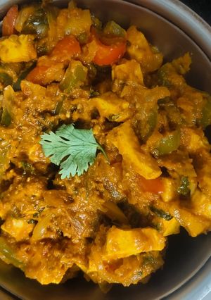 A picture of Schezwan paneer capsicum.
