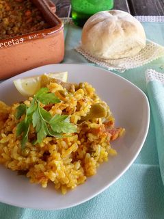 Una foto de Arroz al horno con verduras y lomo