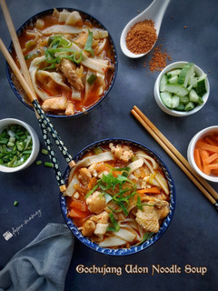 Foto resep Gochujang Udon Noodles Soup