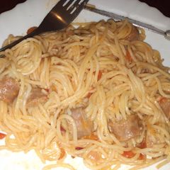 A picture of Sausage spaghetti.