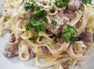 Foto di Tagliatelle funghi porcini,salsiccia e panna