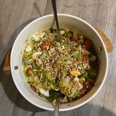 A picture of Leftover chicken salad | no waste dinner 🤩.