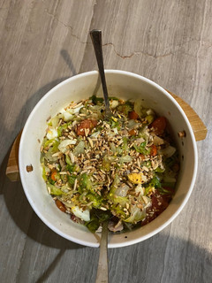 A picture of Leftover chicken salad | no waste dinner 🤩.