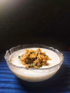 A picture of Maharashtrian Style Eggplant with Yogurt.