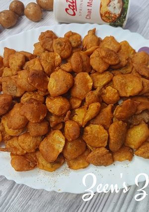 A picture of Baby Potato Bhajiye/Fritters.