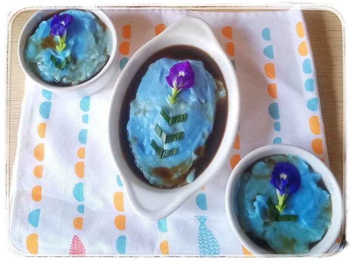 Cara Mudah Membuat Resep Bubur sumsum Bunga Telang yang Lezat Anti Ribet, Mantap