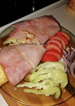 Rántottával töltött sonka recept fotója