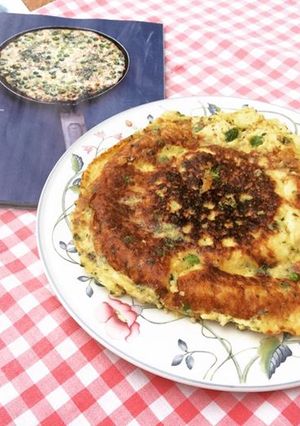Une photo de Frittata aux petits pois et au millet