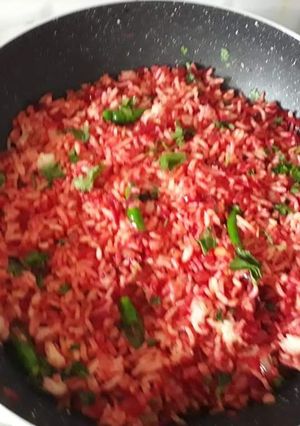 A picture of Beetroot rice.