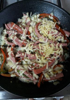 Una foto de Fajitas de salchichas