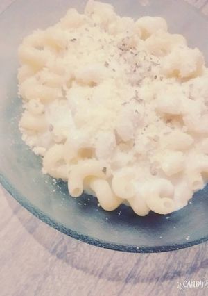 Una foto de Fideos con Salsa blanca