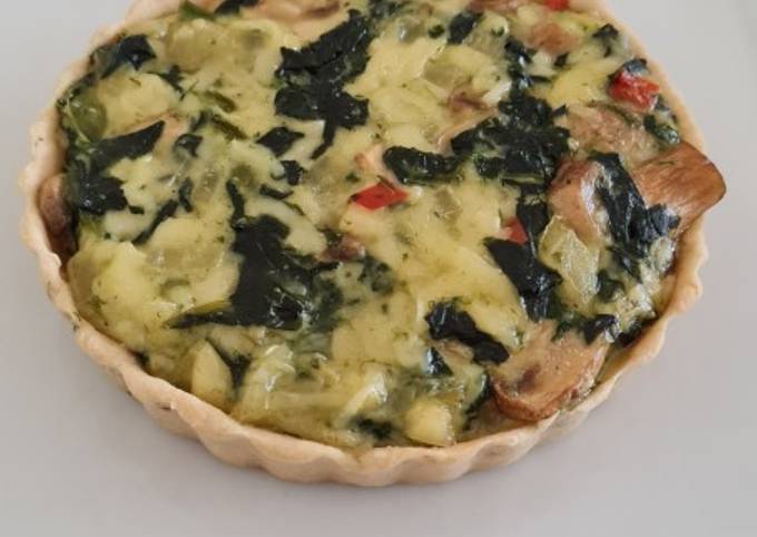 Quiche de espinaca y champiñón Receta de Luis Hernàn Bustamante Calvo-  Cookpad