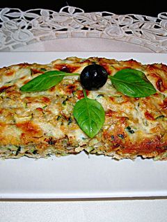 Una foto de Pudín de calabacíncon mozzarella