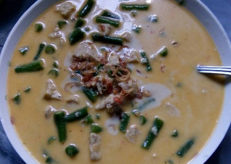 Lodeh tempe kacang panjang bumbu uleg