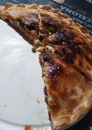 Una foto de Tarta de jamón y arvejas