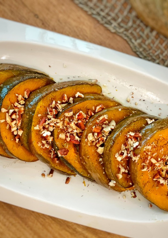 Una foto de Calabazas asadas con miel y nueces