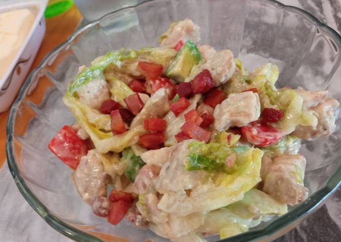 Ensalada ranchera de pollo y tocino Receta de Betsabé Irene Valor Cásseres-  Cookpad