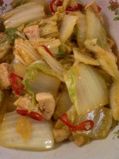 Foto resep Sawi Putih Oseng Tahu Pedas