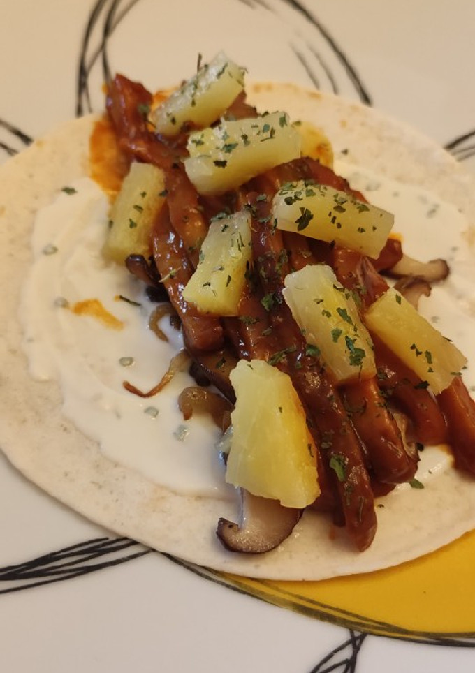 Una foto de Tacos veganos al pastor 🌱