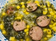 A picture of spinach corn soup