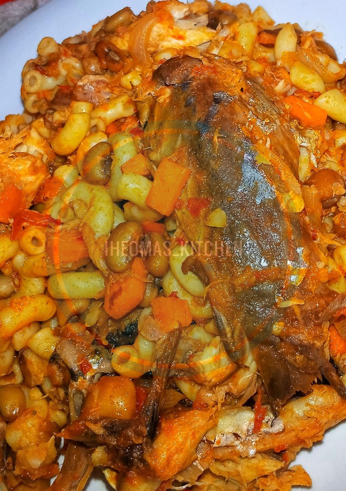 A picture of JOLLOF MACARONI & BEANS.
