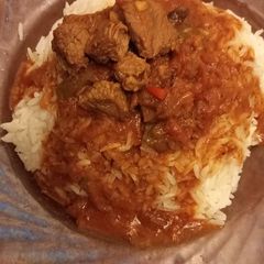 A picture of Hearty goat stew.