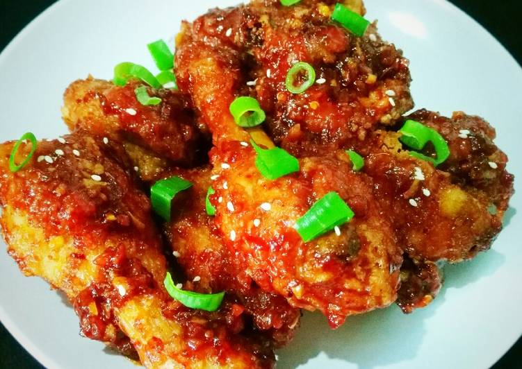 Langkah Mudah untuk Menyiapkan 8. Dakgangjeong || ayam goreng krispi korea, Sempurna