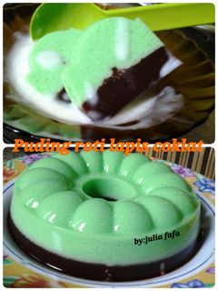 Foto resep Puding Roti Tawar lapis Coklat