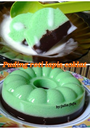 Foto resep Puding Roti Tawar lapis Coklat