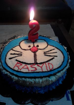 Foto resep Simple birthday cake metode butter transfer frozen
