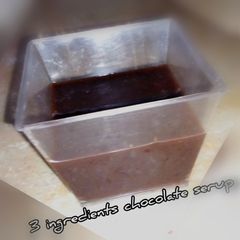 A picture of 3 ingredients chocolate serup.