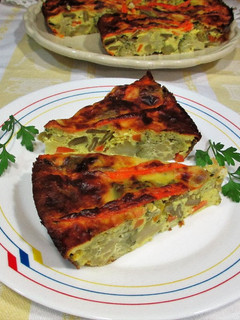 Una foto de Budín de brócoli y judías verdes con queso mozzarella