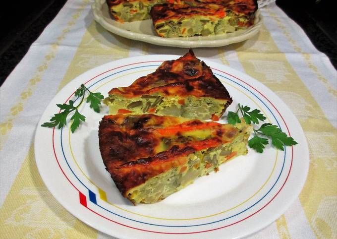 Foto principal de Budín de brócoli y judías verdes con queso mozzarella